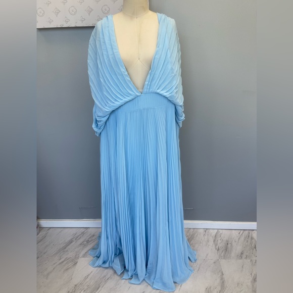 Fame and Partners Dress- blue pleat with open back - Picture 2 of 6